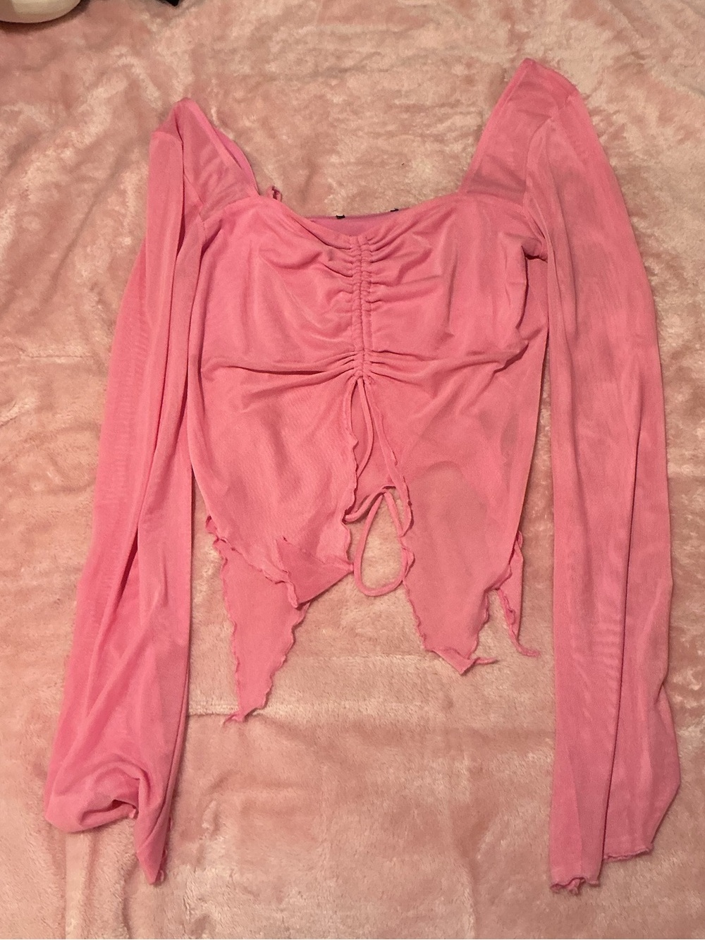 Forever21 Pink Butterfly Longsleeve Top size XL